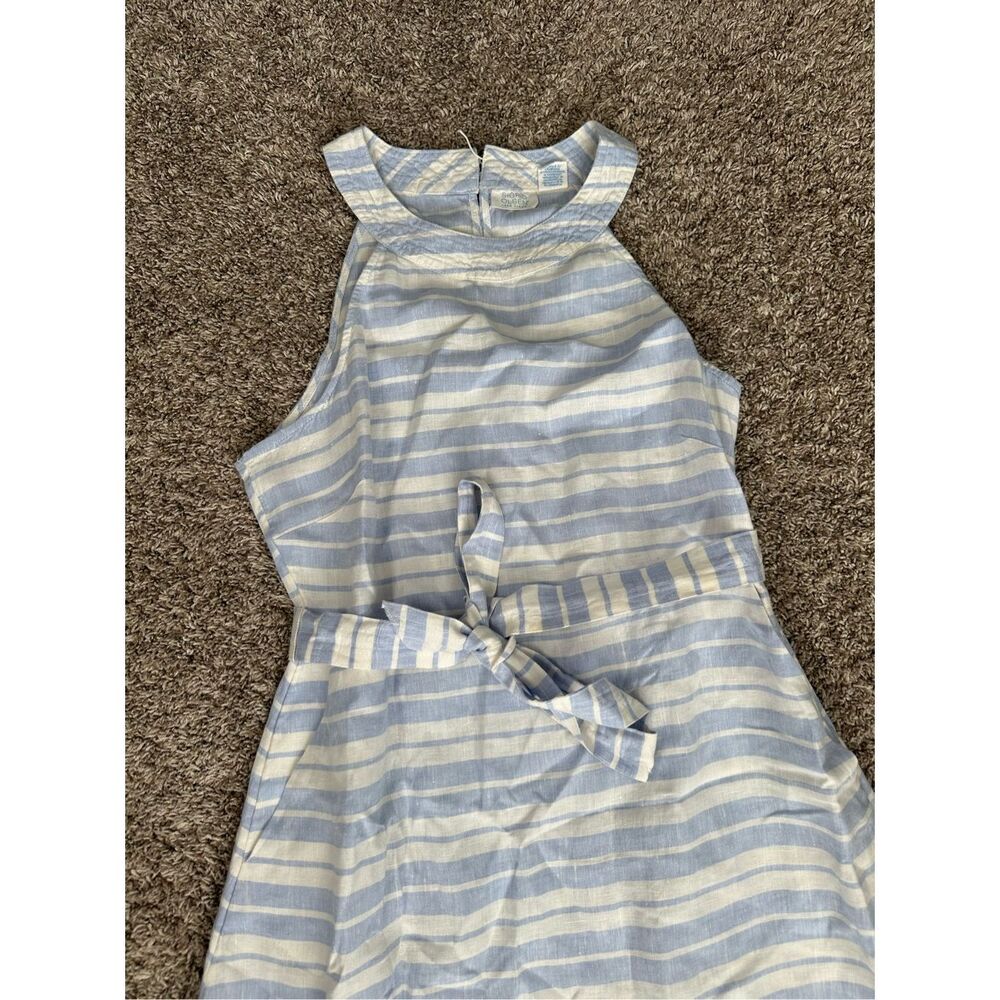 Sigrid Olsen 100% Linen A-Line Halter Striped Mid… - image 4